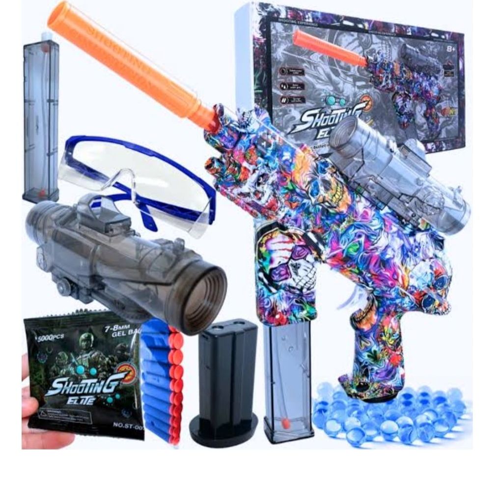 Metralhadora recarregável gel/ água/ dardo
